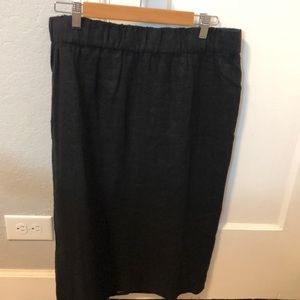 Black linen skirt